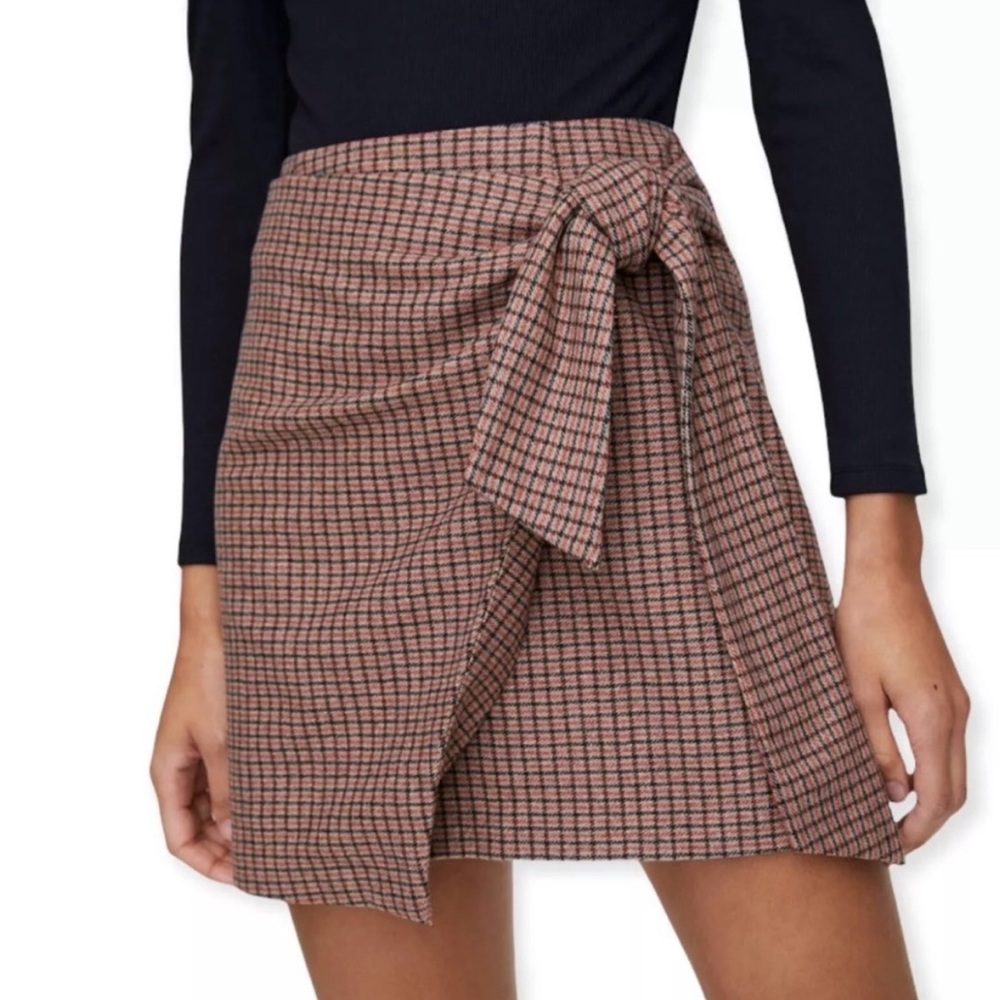 Aritzia Wilfred Wrap-Front Plaid Skirt